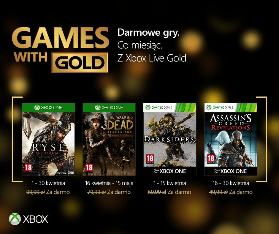 Darmowe gry w kwietniowej ofercie Games with Gold