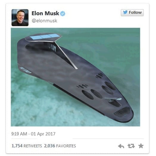 Elon Musk chce rozwijać pasażerskie łodzie podwodne