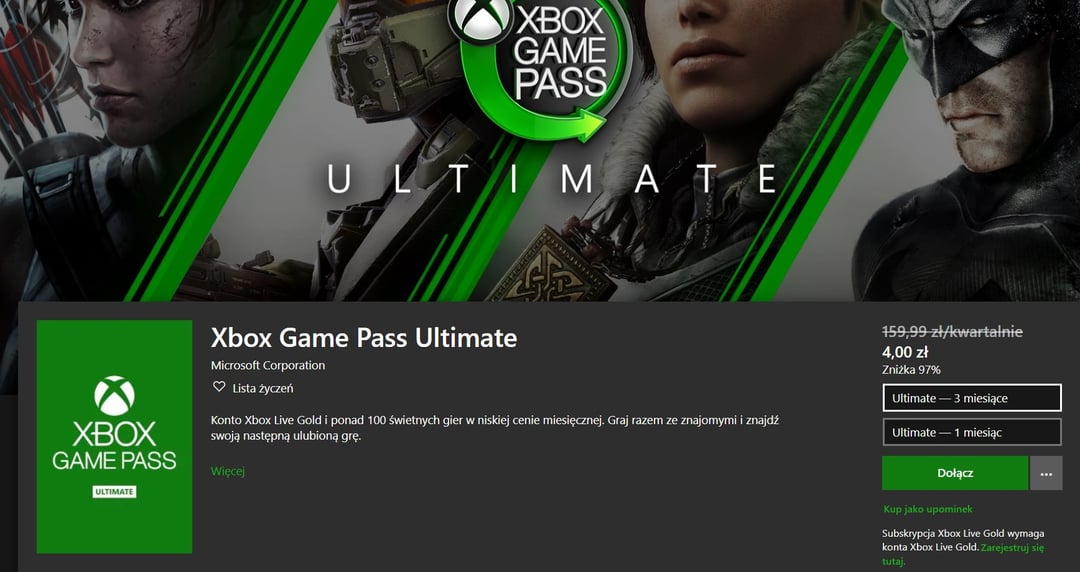 Xbox Game Pass Ultimate na trzy miesiące za… 4 zł