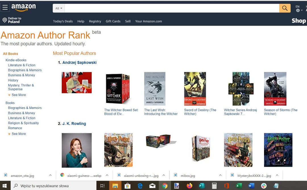 Andrzej Sapkowski “rządzi” w rankingach na Amazonie.