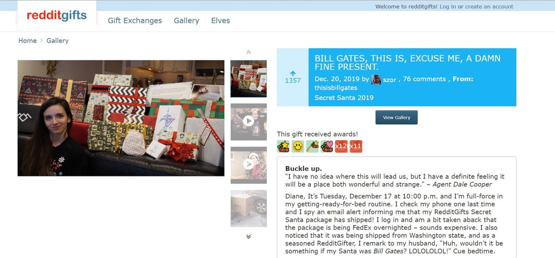 Reddit i Bill Gates w roli świętego Mikołaja