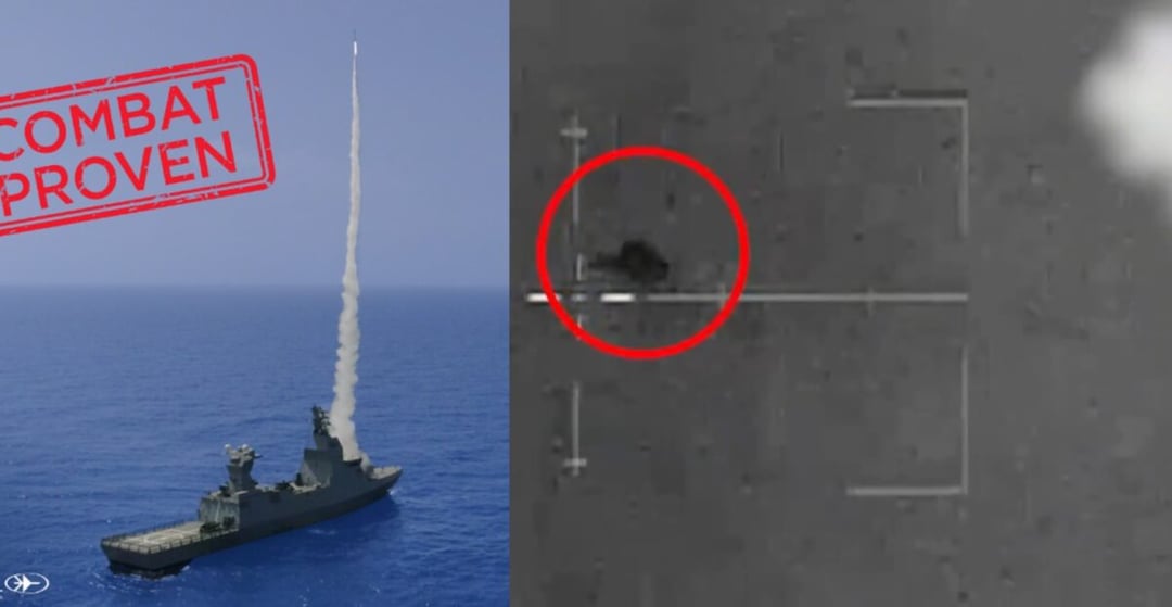 C-Dome na izraelskiej korwecie Sa’ar zestrzelił wrogiego drona