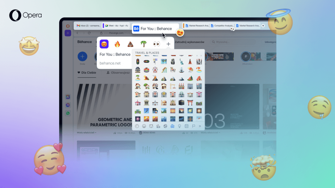 Opera coraz ładniejsza. Teraz możesz ozdabiać karty za pomocą emotikonów