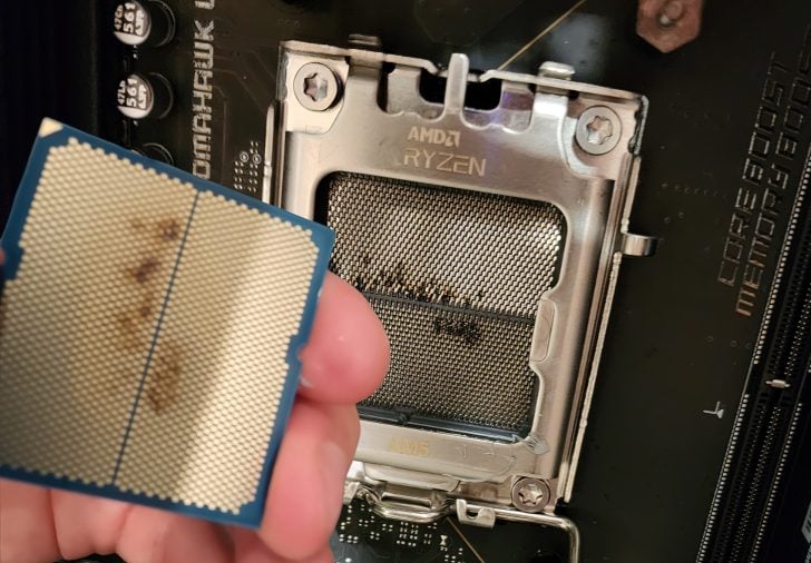 Ryzen 7 poszedł z dymem. Gniazdo płyty głównej też