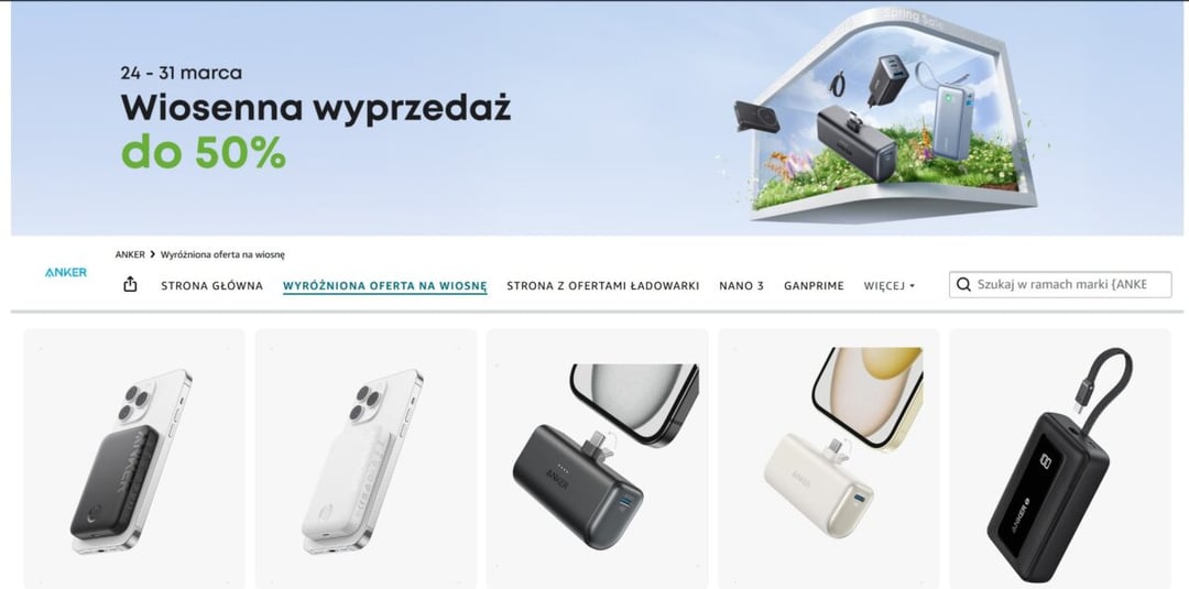 Ładowarki Anker taniej nawet o 44% w Amazon.pl