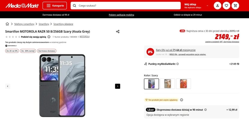 Android Days w Media Markt – Motorola Razr 50 w dobrej promocji