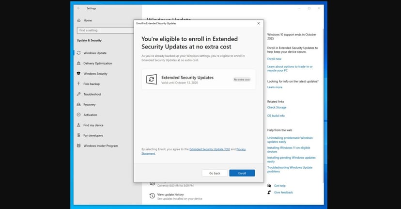 Czy można przedłużyć wsparcie dla Windows 10, jeśli maszyna nie spełnia wymagań Windows 11?