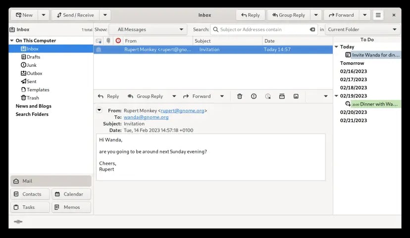 Evolution – popularny klient poczty Linuxa ma poważną lukę. A deweloper nic z tym nie robi