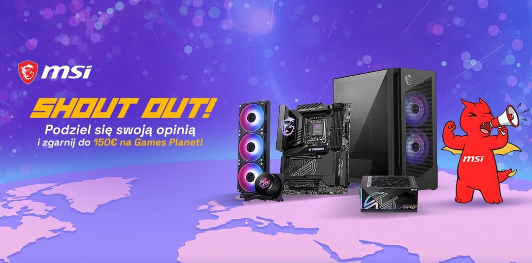 MSI rozdaje kasę na gry. Wystaw opinię i zgarnij nawet 150 euro