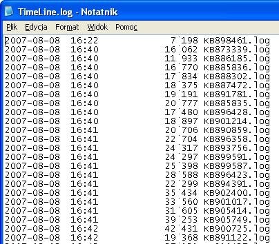 Dzięki komendzie Wiersza poleceń utworzymy chronologicznie uszeregowaną listę wszystkich hotfiksów zainstalowanych w systemie.