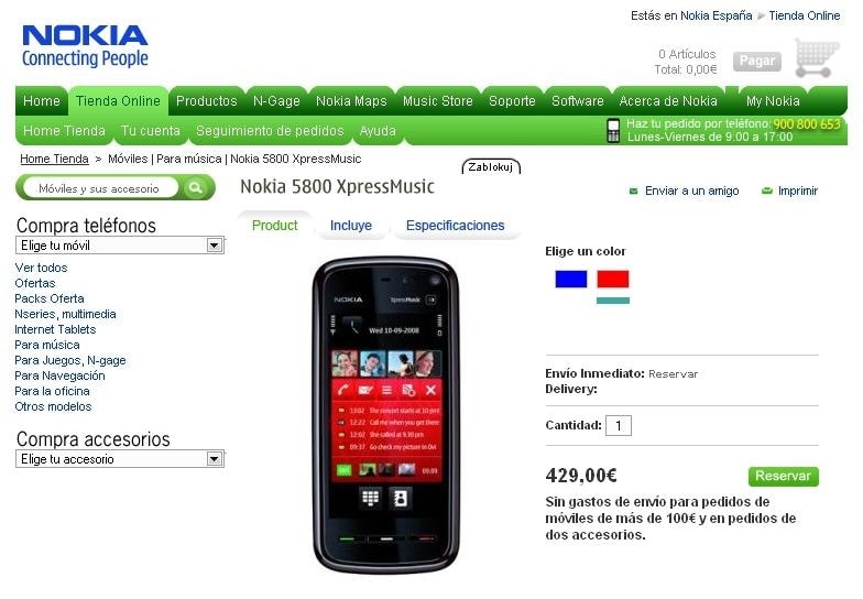 Telefon Nokia 5800