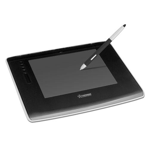 Powierzchnia tabletu 225 x 169 mm (większa niż format A5), wykrywając nachylenie piórka, pozwala odwzorować pracę takich narzędzi, jak airbrush i pędzel