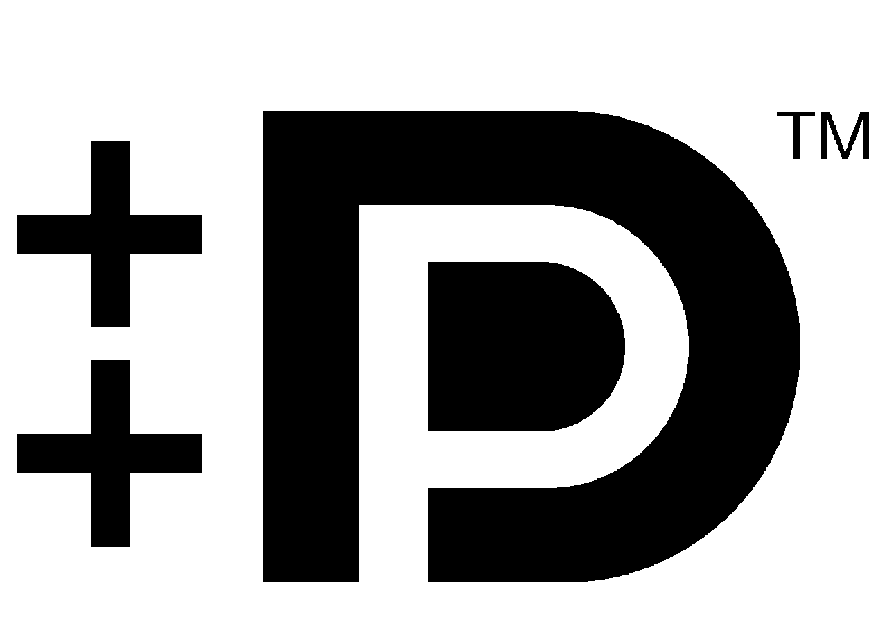 Logo DisplayPort: Dwa plusy po lewej stronie oznaczają obsługę przyjętych już cyfrowych standardów wideo: DVI oraz HDMI.