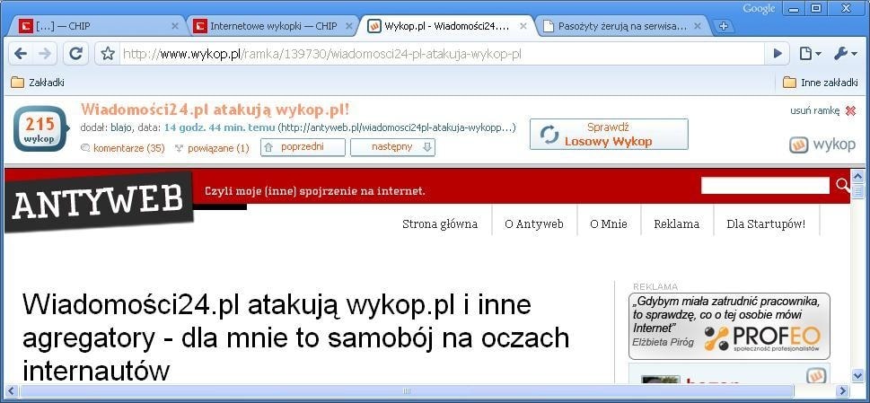Nieszczęsna ramka na Wykop.pl