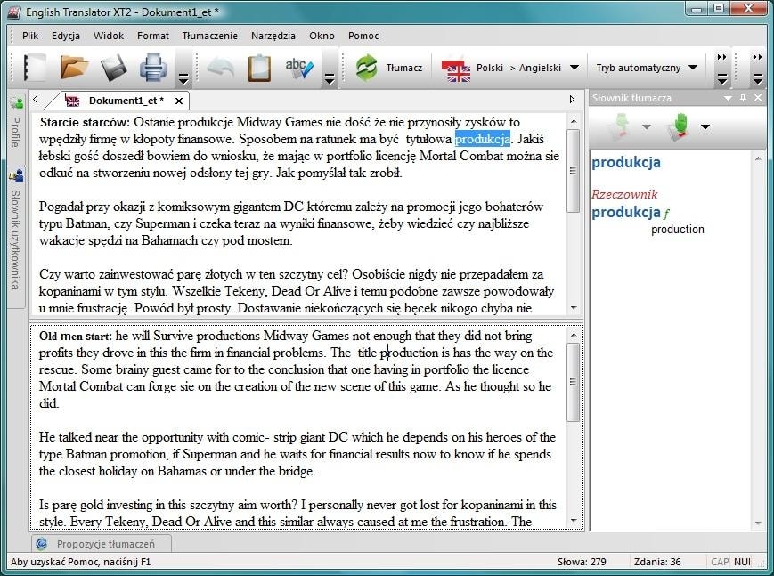 Tłumacz języka angielskiego English Translator XT2 Synergy