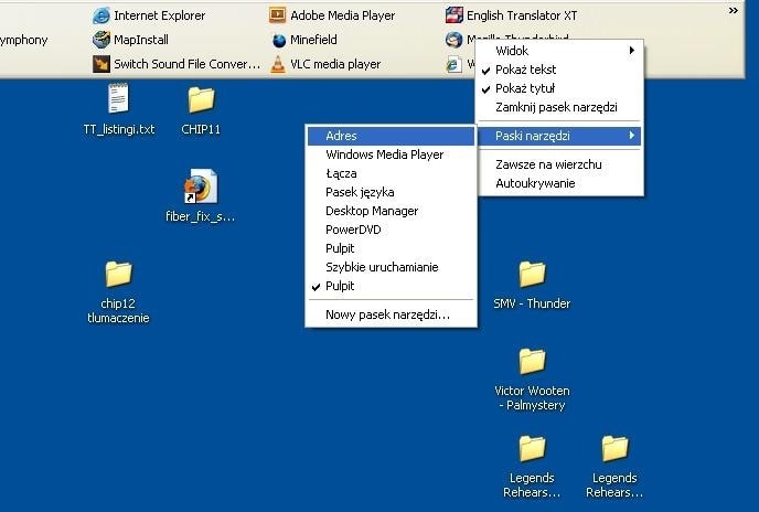 Dzięki tej opcji możemy pod Windows XP z dodatkiem SP3 ponownie wyświetlić Pasek adresu, do którego już się przyzwyczailiśmy.