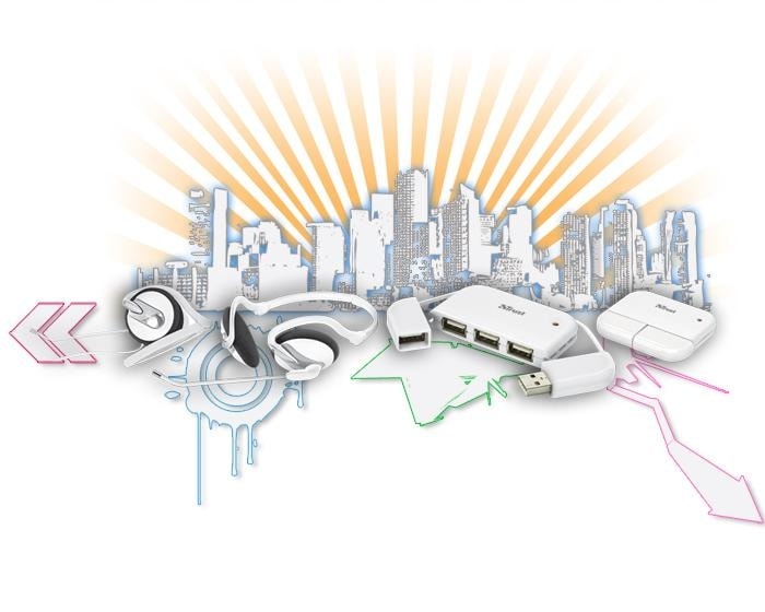 Firma Trust przedstawia: słuchawki z mikrofonem oraz hub do netbooka