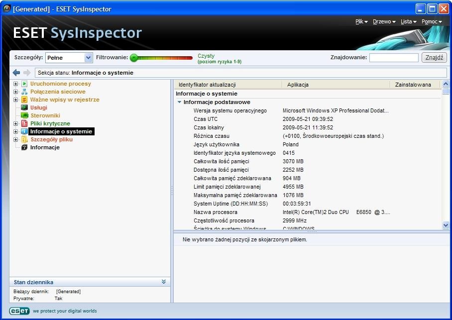 Diagnoza w języku polskim - nowa wersja ESET SysInspecto