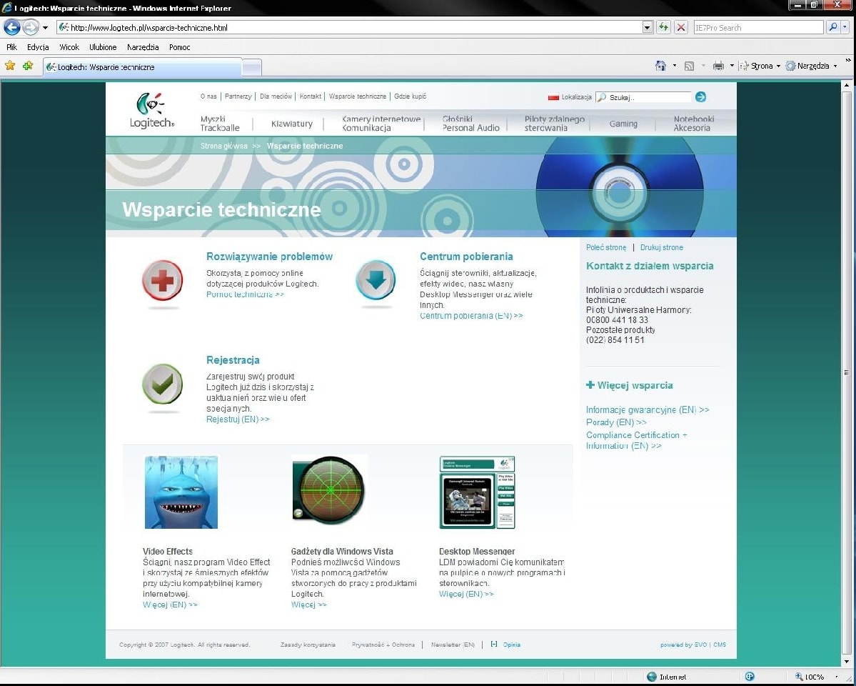 W zakamarkach internetowej strony wsparcia technicznego firmy Logitech jest formularz umożliwiający zamówienie różnego typu części wymiennych.