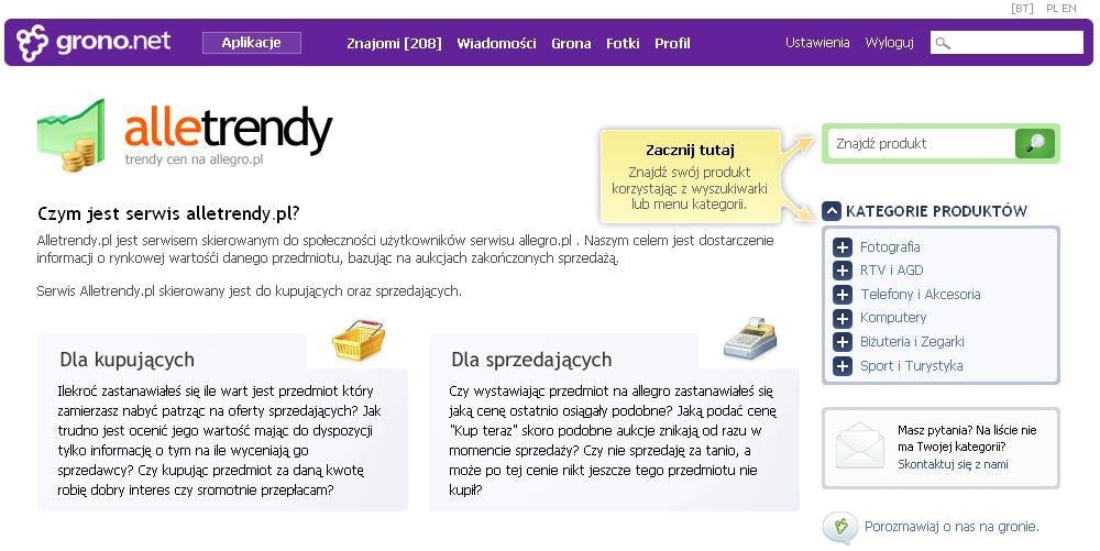 Porównywarka cen na Gronie