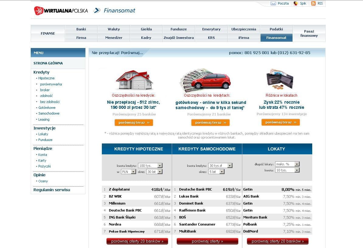 Internetowa porównywarka ofert bankowych