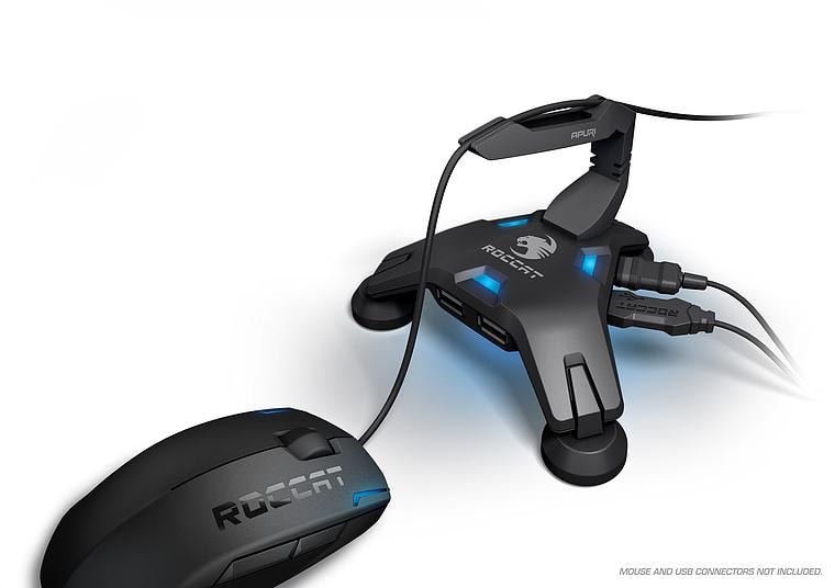 Hub USB i Mouse Bungee w zestawie
