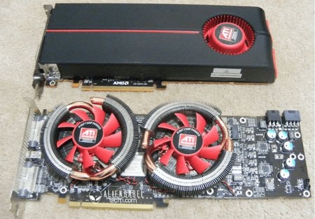 Radeon HD 5970, podobnie jak widoczny na zdjęciu Radeon HD 5950, posiada dwa procesory graficzne