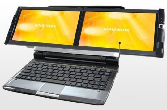 Netbook Kohjinsha DZ waży dość sporo, bo 1,84 kilograma