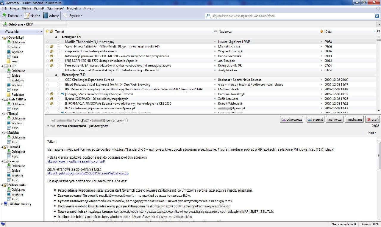 Thunderbird 3 debiutuje w Sieci