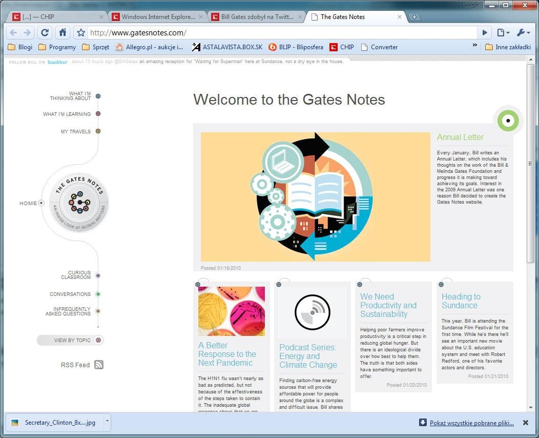 Notatki Billa Gatesa w Internecie