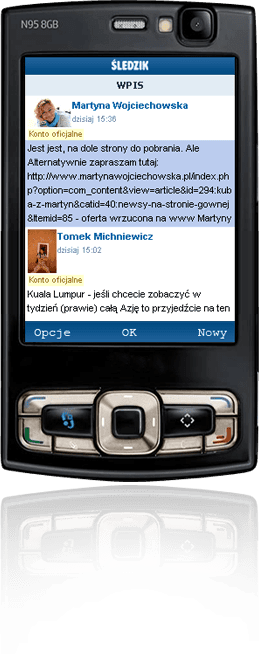 Śledzik dla telefonów komórkowych z Javą