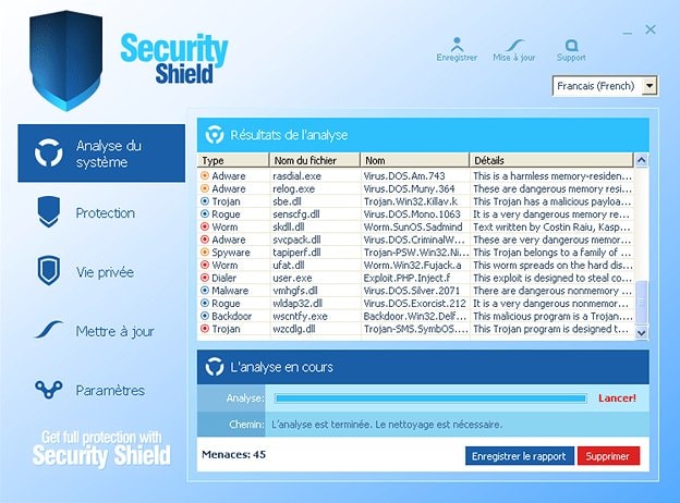 Okno fałszywego programu antywirusowego