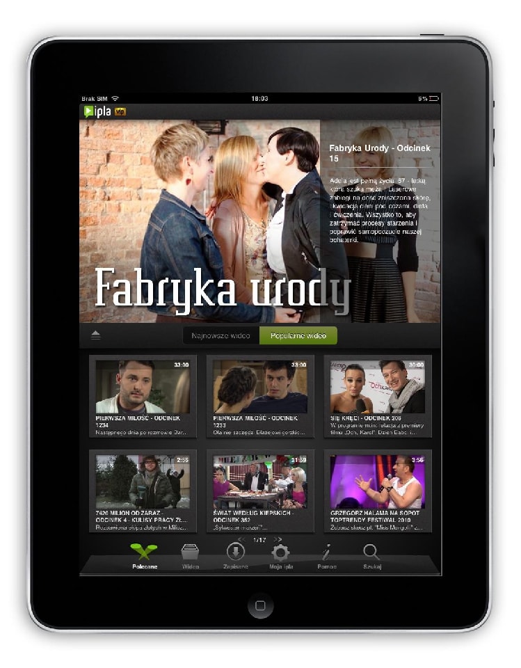 Dedykowana wersja aplikacji ipla na iPada
