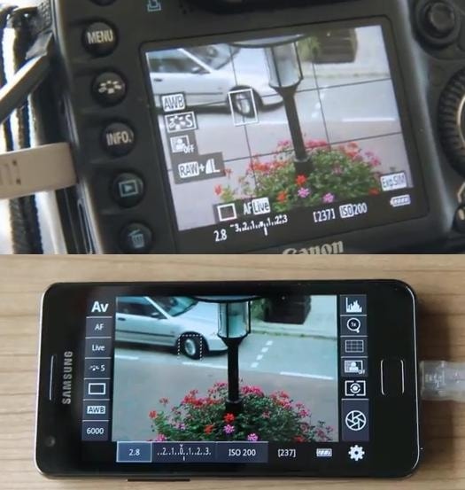 Android kontroluje lustrzanki Canona, możesz fotografować z ukrycia