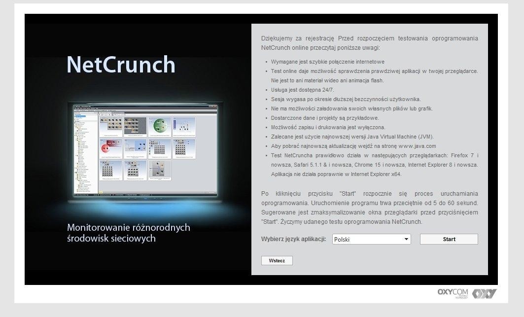Testowy NetCrunch w chmurze – dzięki OXYDemo