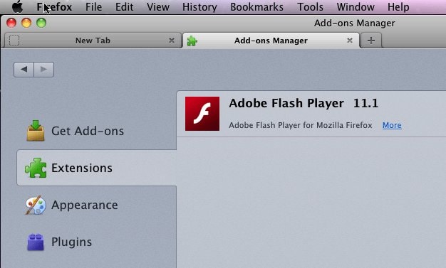 zkodliwy moduł Flashfake'a ukrywający się pod postacią dodatku Adobe Flash Player dla przeglądarki Firefox