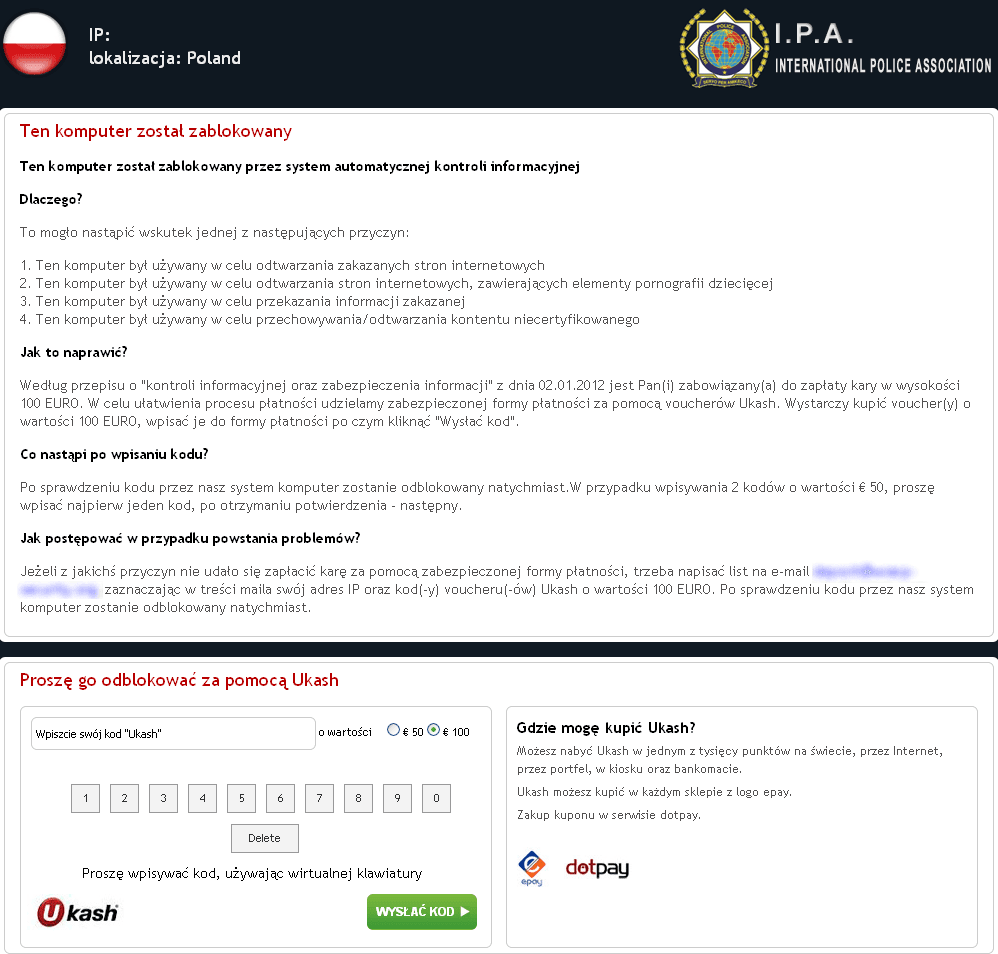 Uwaga, to zagrożenie blokuje komputer i wyłudza pieniądze