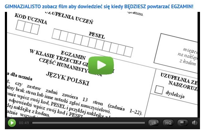 “Gimnazjalisto! Będziesz musiał powtórzyć egzamin!”