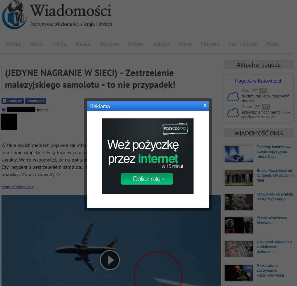Wyciekł film z zestrzelenia malezyjskiego Boeinga?