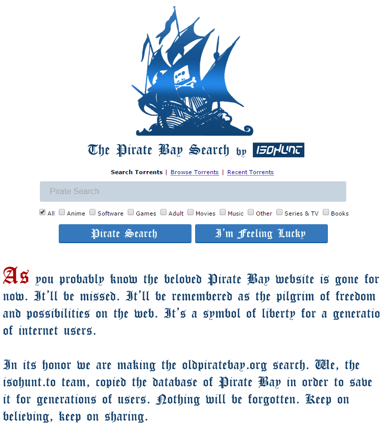 Wskrzeszono ThePirateBay!