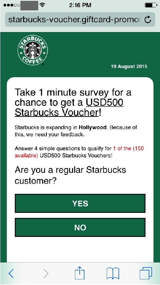 Cyberoszuści wykorzystują wizerunek Starbucksa