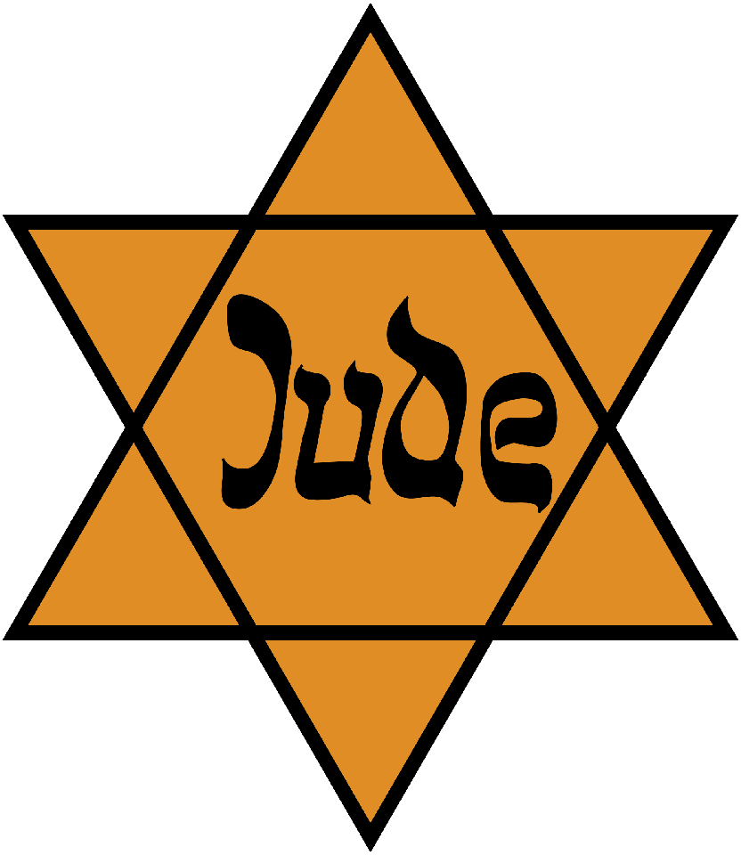 Gwiazda Dawida, którą musieli nosić Żydzi w hitlerowskich Niemczech. źródło: Wikipedia