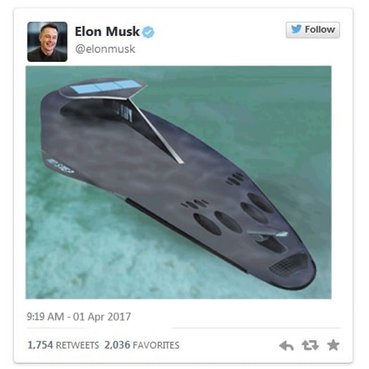 Elon Musk chce rozwijać pasażerskie łodzie podwodne