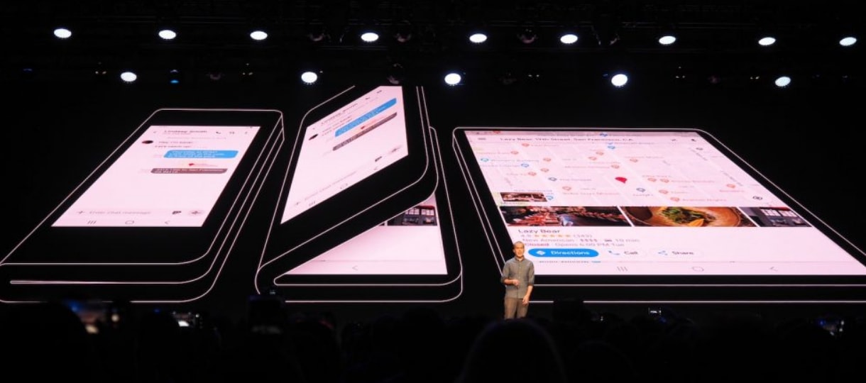 prezentacja rozkładanego telefonu samsunga