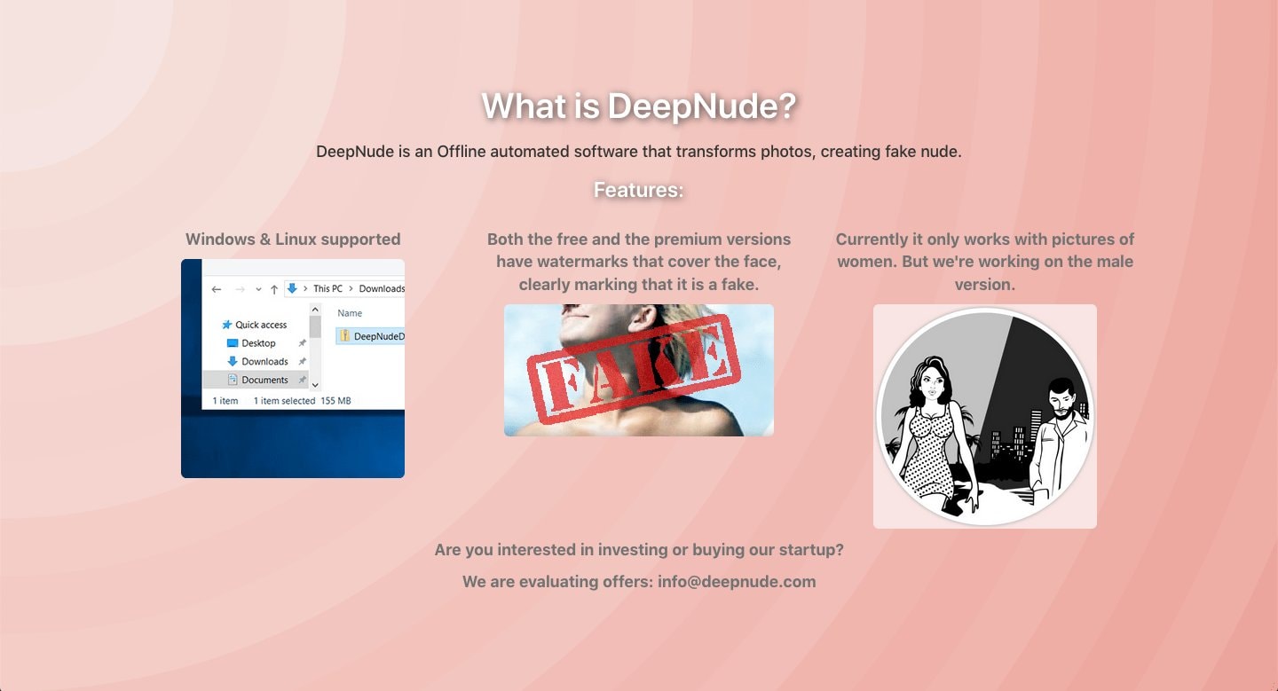 DeepNude – aplikacja do “rozbierania” kobiet zniknęła z sieci.