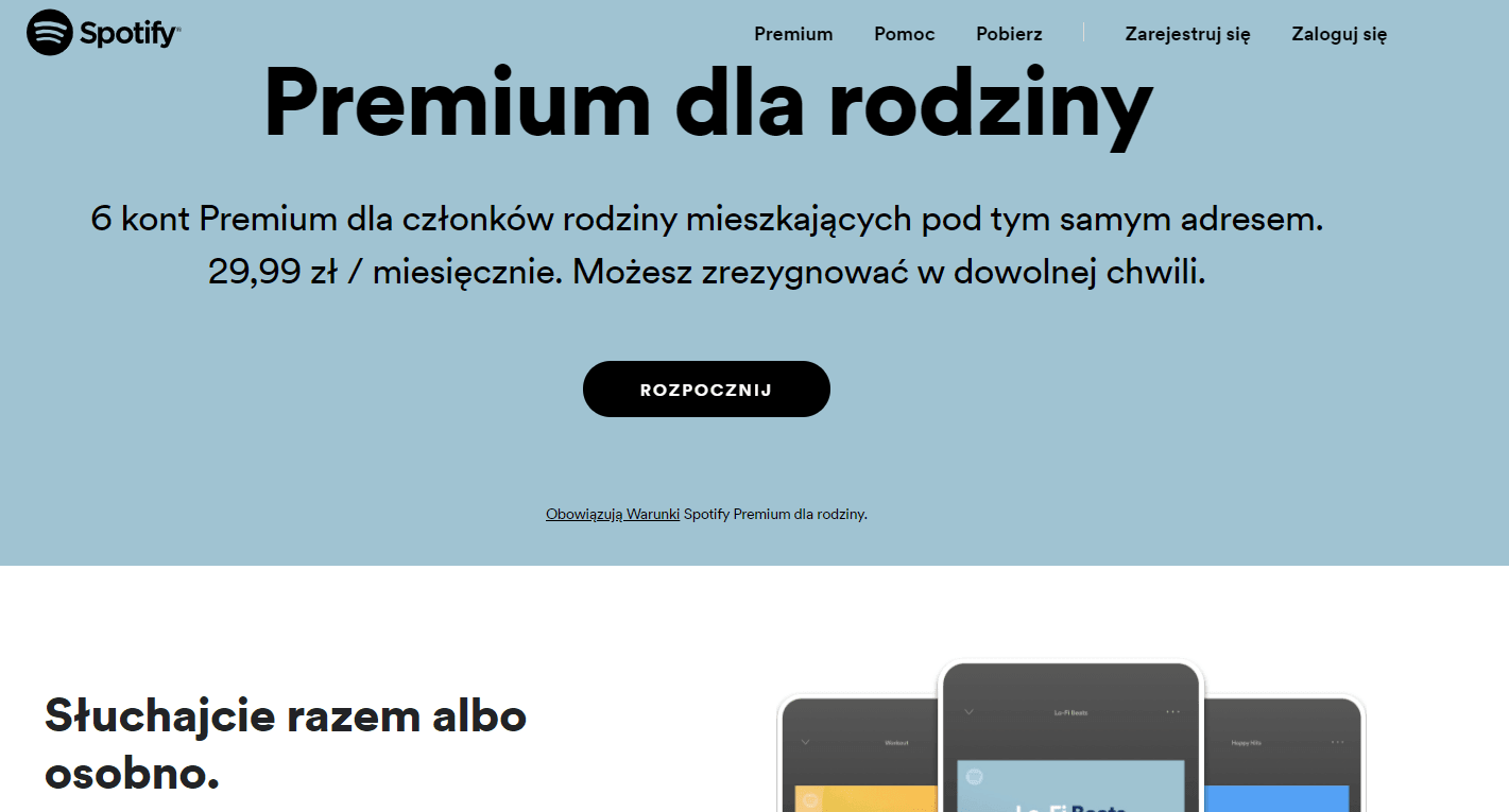 Spotify chce sprawdzać, czy jego użytkownicy mieszkają razem
