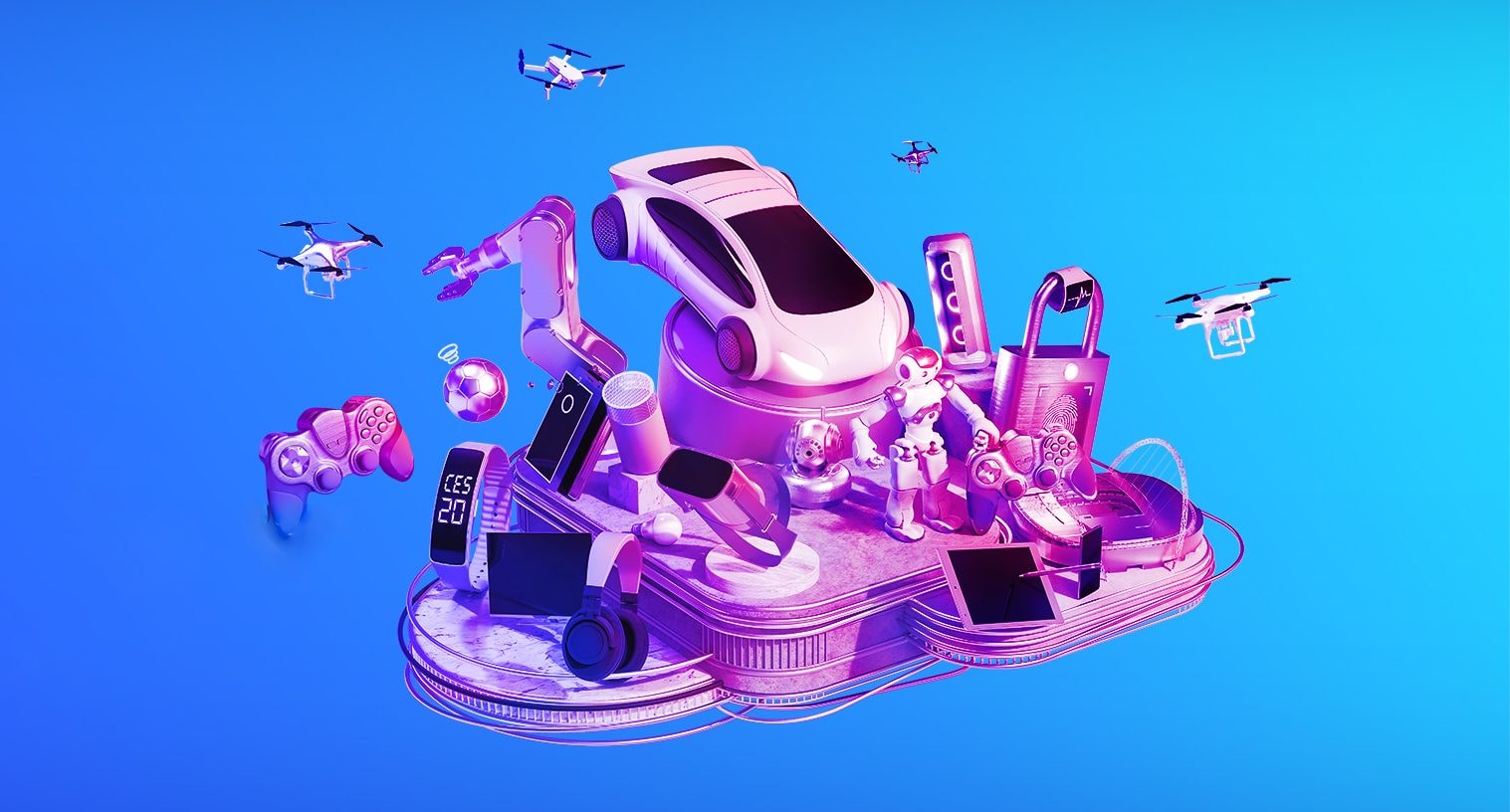 CES 2020: okrągłe roboty, dwunożne roboty i słuchawka prysznicowa z mikrofonem