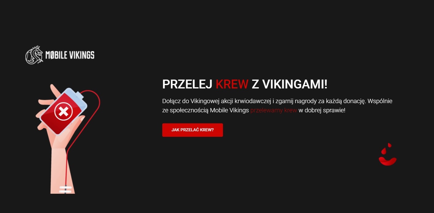 Mobile Vikings oferuje 100 GB za oddanie krwi! Takich akcji potrzeba nam więcej!