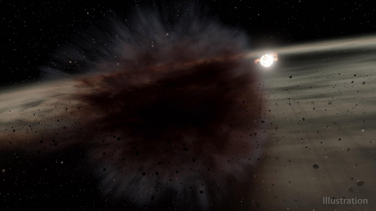 Astronomowie zaobserwowali pozostałości po zderzeniu kosmicznych obiektów. Teraz to wykorzystują
