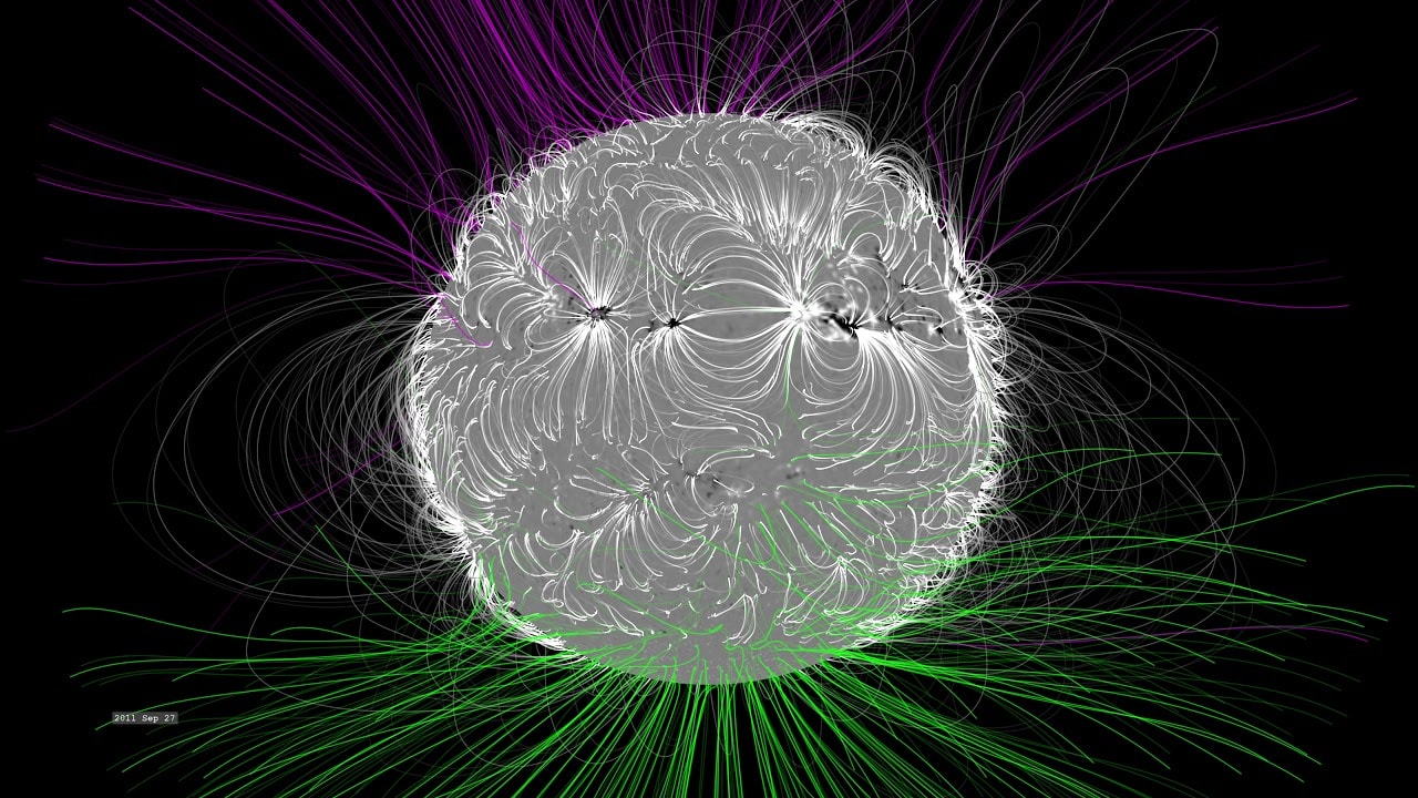 Pole magnetyczne Słońca – wizualizacja
